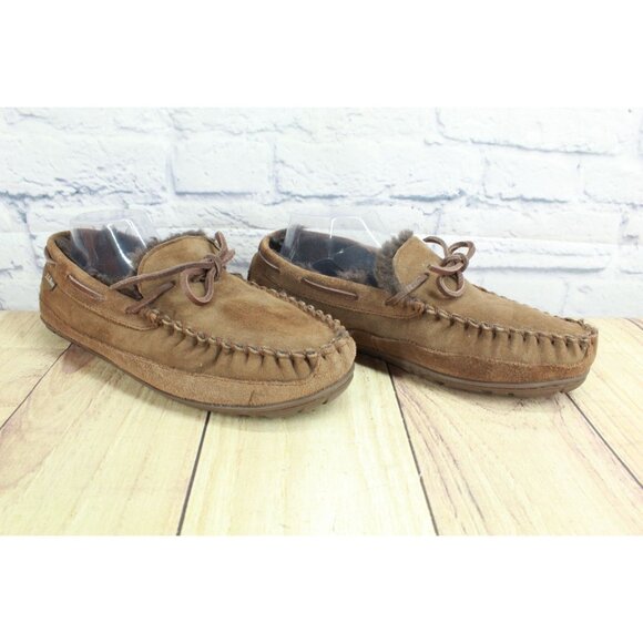 LL Bean Wicked Good Moccasins Shearling Lined Chocolate Brown 10 M - Picture 3 of 9